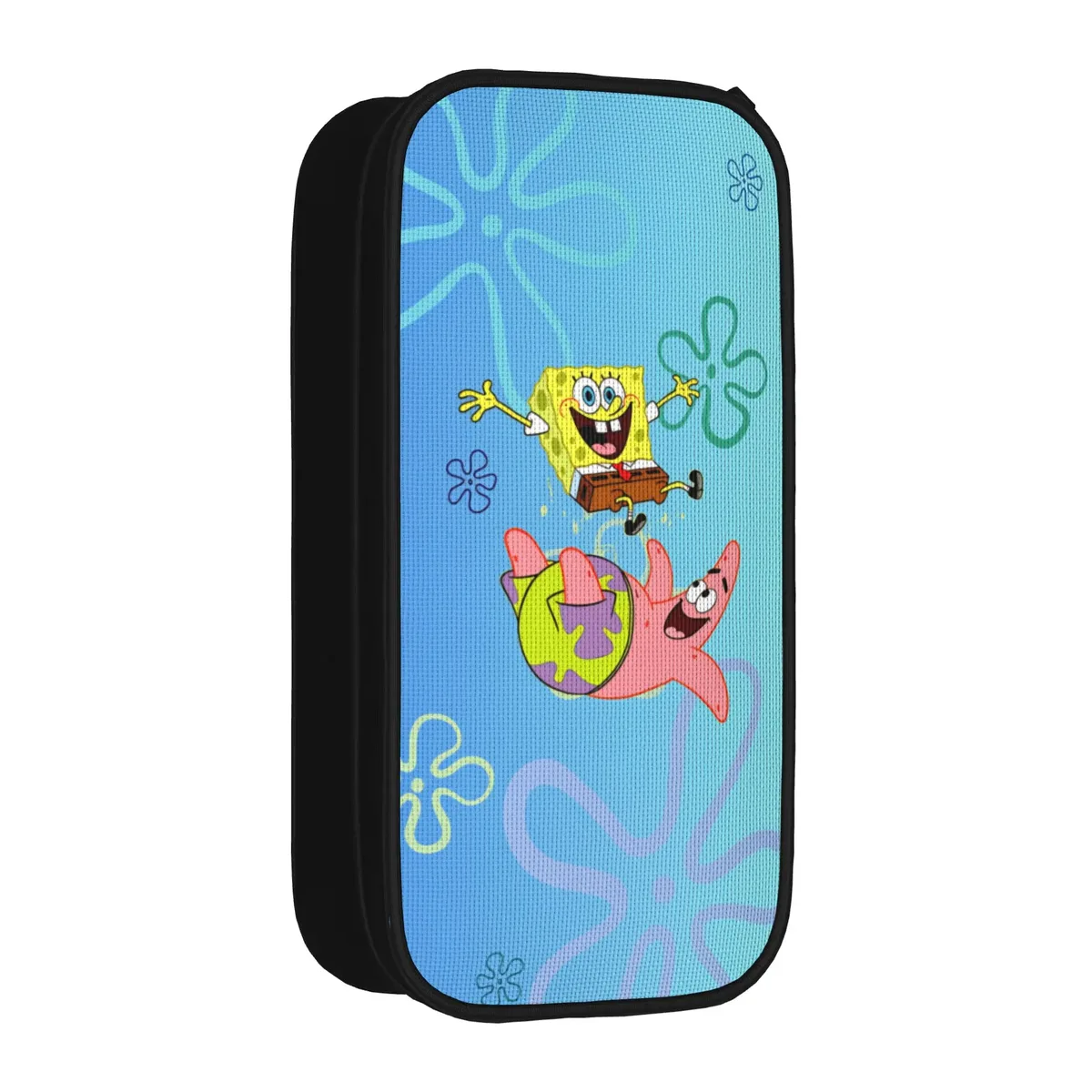trousse à crayons s-spongebobs avec portraits de visages multiples, pochette en toile, grande capacité, pour garçons et filles, fournitures scolaires