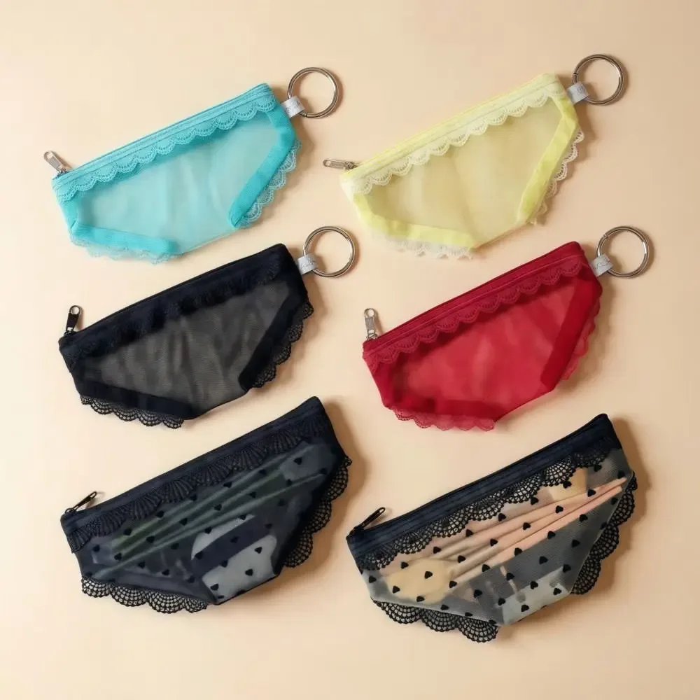 trousse de toilette transparente y2k en dentelle et résille en forme de cœur pour maquillage et cosmétiques – idéale pour les voyages