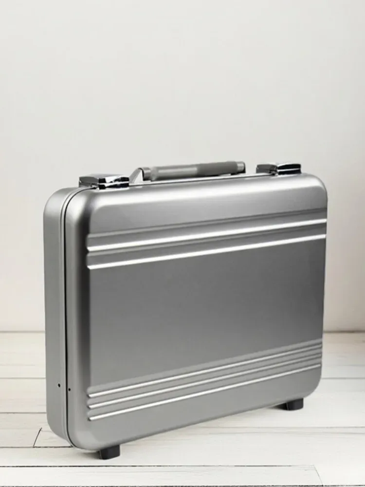 mallette haut de gamme en alliage d'aluminium, mallette de sécurité de voyage, boîte à outils portable pour ordinateur portable, tablette, rangement d'accessoires d'affaires