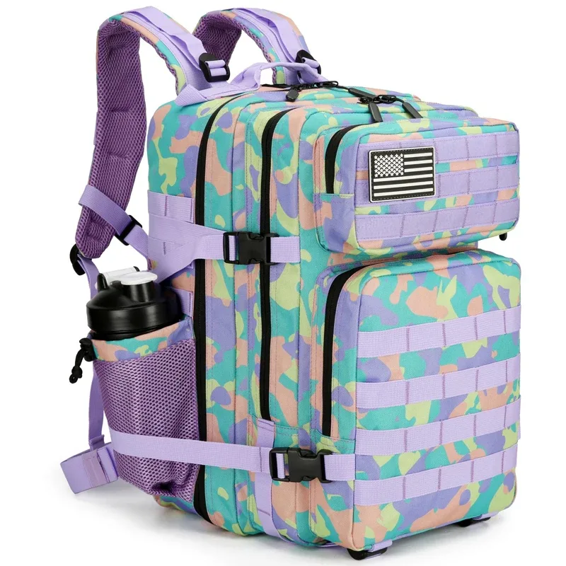 lhi 45l sac à dos tactique pour hommes et femmes grand athlète sac de sport sports de plein air randonnée survie sac à dos avec porte-bouteille