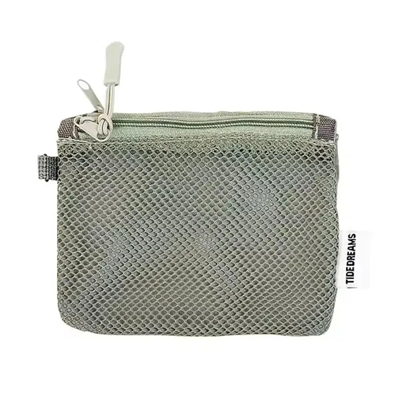 sacs de rangement en maille double couche, trousse de maquillage portable de voyage avec fermeture éclair, mini organisateur de cosmétiques et articles de toilette, sac simple pour fournitures de bureau