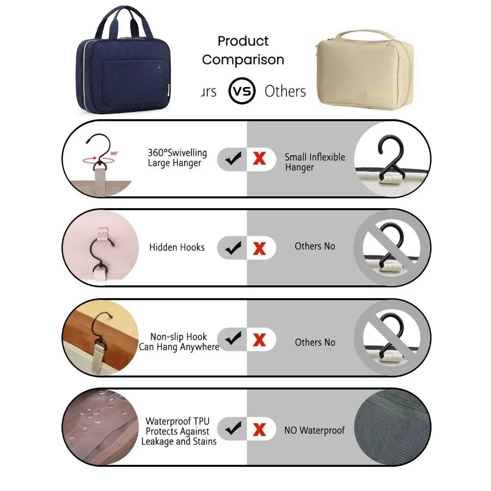 sac de maquillage pliable à la mode, sac à main cosmétique suspendu étanche, kit de beauté de grande capacité, sac de voyage