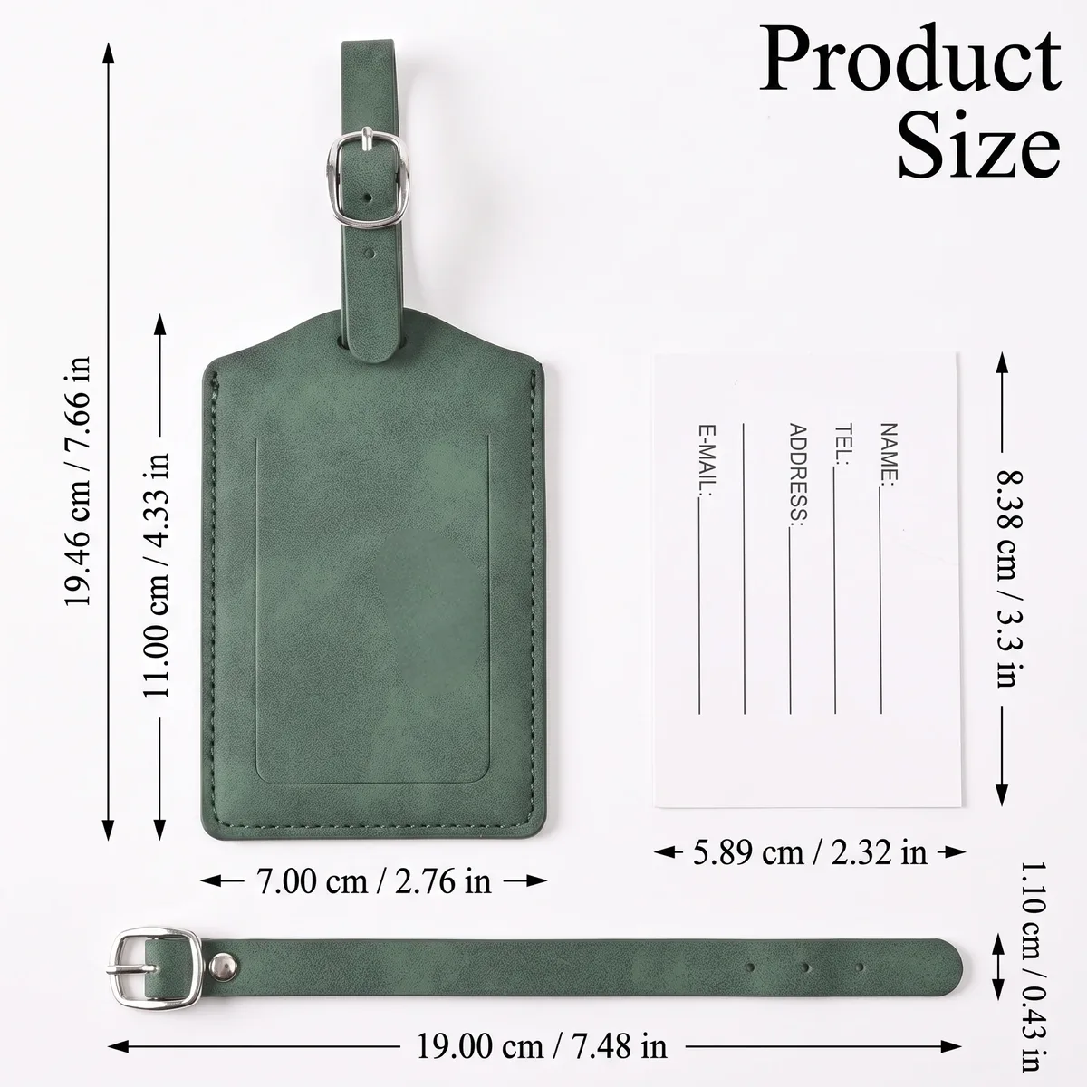 étiquette de bagage en cuir pu, 3/5/8 pièces, boucle métallique réglable, étanche, anti-perte, pour sac à dos, sac de golf