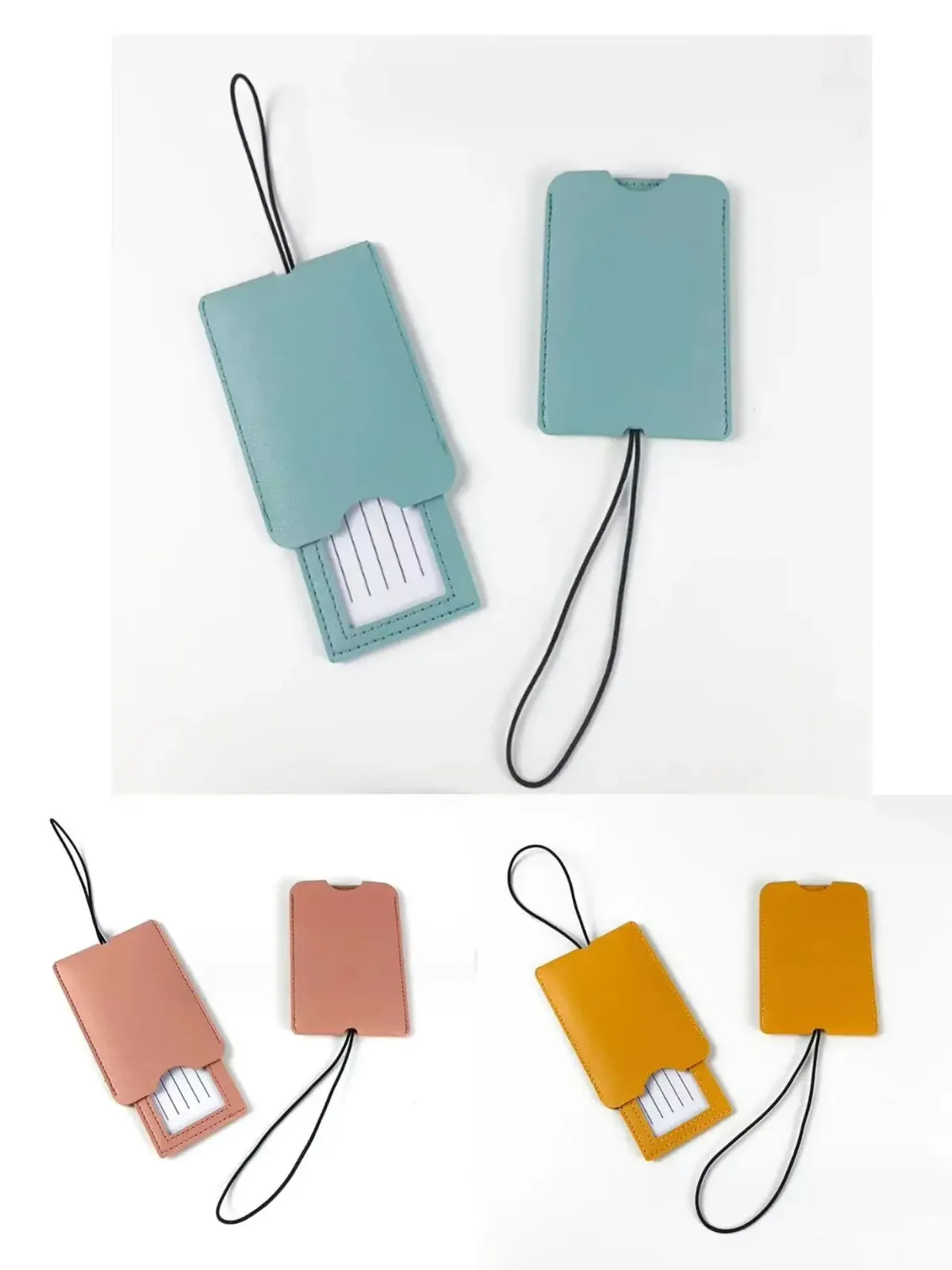 étiquettes à bagages en cuir pu pour hommes et femmes, étiquettes de sac de valise, porte-adresse d'identification de nom de bagage, étiquette de bagage, accessoires de voyage