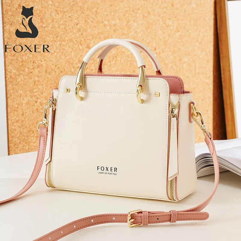 sac à bandoulière en cuir croûte foxer pour femme, sac à main élégant, nouveau sac fourre-tout grand format pour femme 2026, sac à bandoulière de luxe