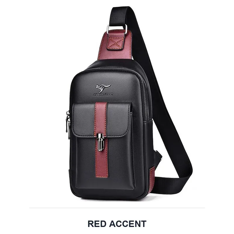 sac de poitrine en cuir pour homme, sac bandoulière décontracté, sac messager pour voyage d'affaires, noir, marron