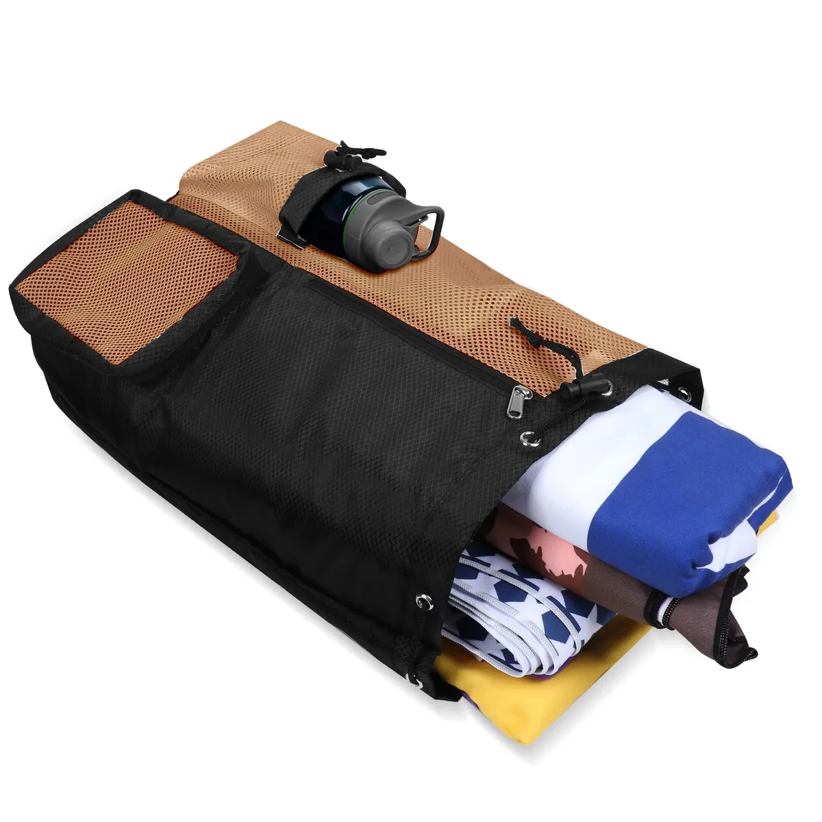 sac de bain en maille avec cordon de serrage, sac à dos de plage polyvalent avec poche humide pour la natation, la salle de sport et l'équipement d'entraînement