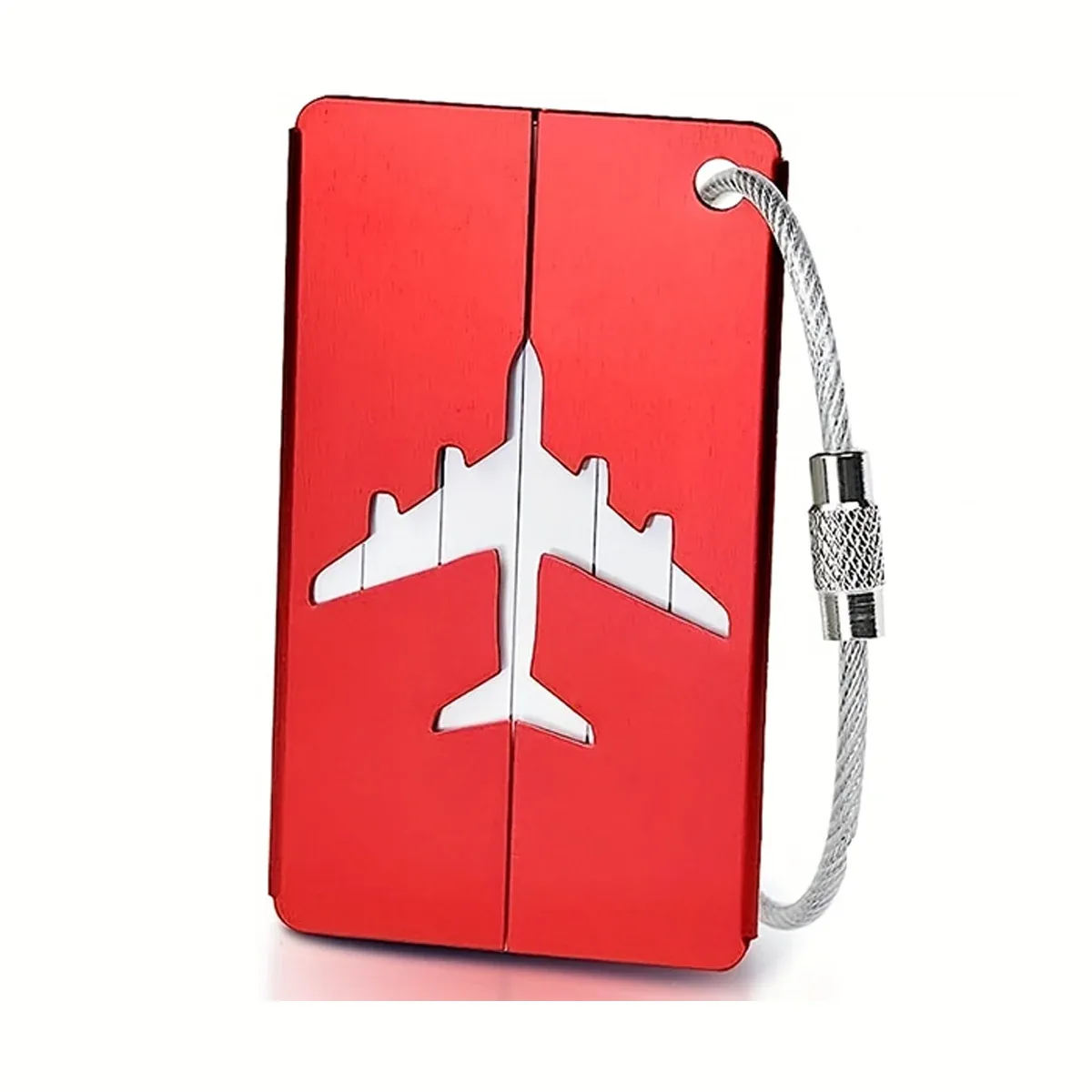 étiquette bagage alliage zinc couleur variée motif avion identification voyage sécurité câble acier inoxydable