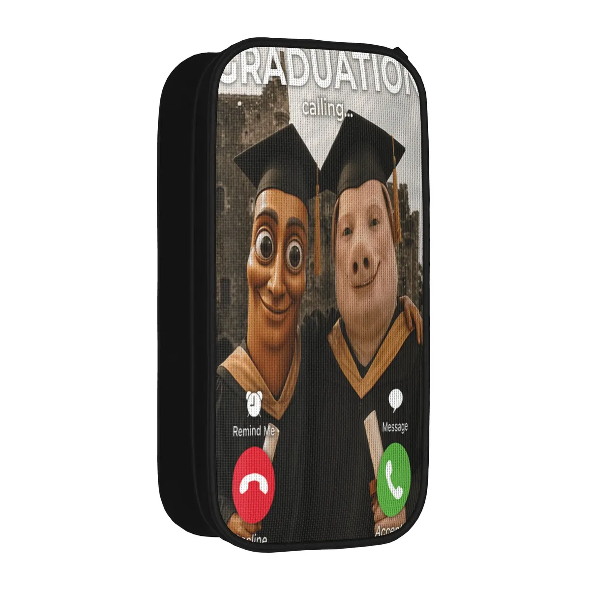 tung sahur cosplay funny calling meme wooden man brainrot trousse à crayons en toile pour garçons et filles, tendance, pour l'école