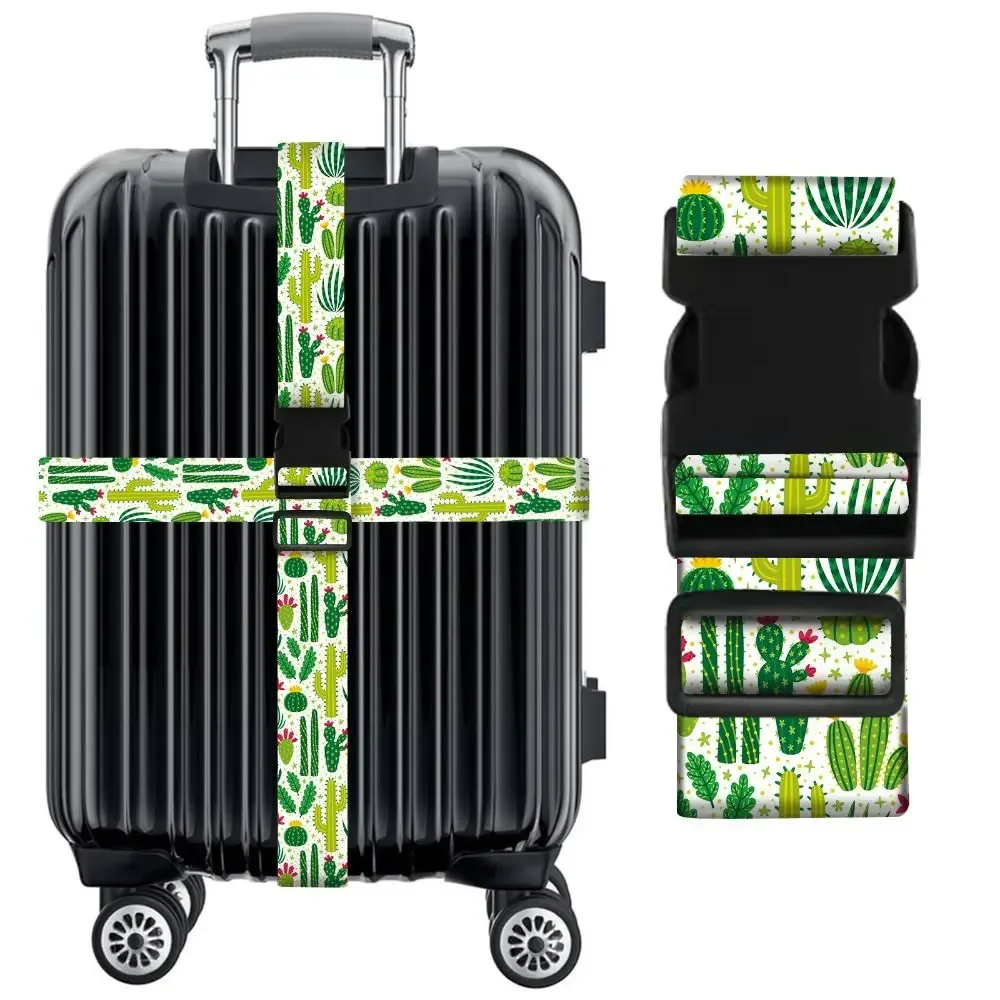 ceinture bagage tissu polyester motifs floraux noirs blancs verts jaunes bleus voyage fixation solide