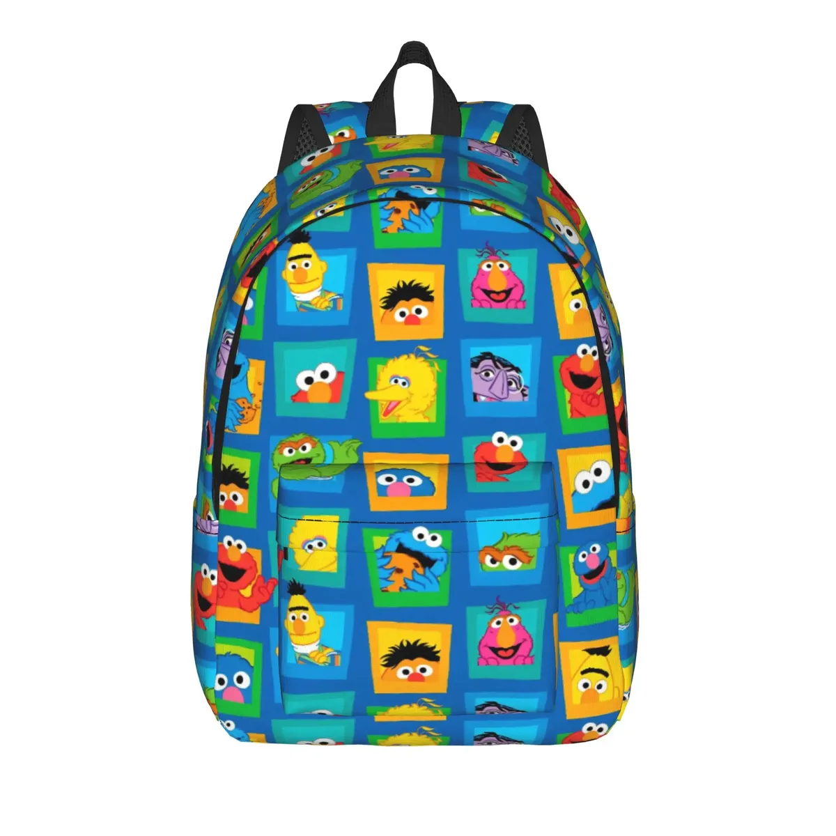 sac à dos décontracté sesames streets, durable, pour le lycée, la randonnée, les voyages, motif de faces cubiques, sac à dos de jour pour hommes et femmes, sacs en toile pour l'université