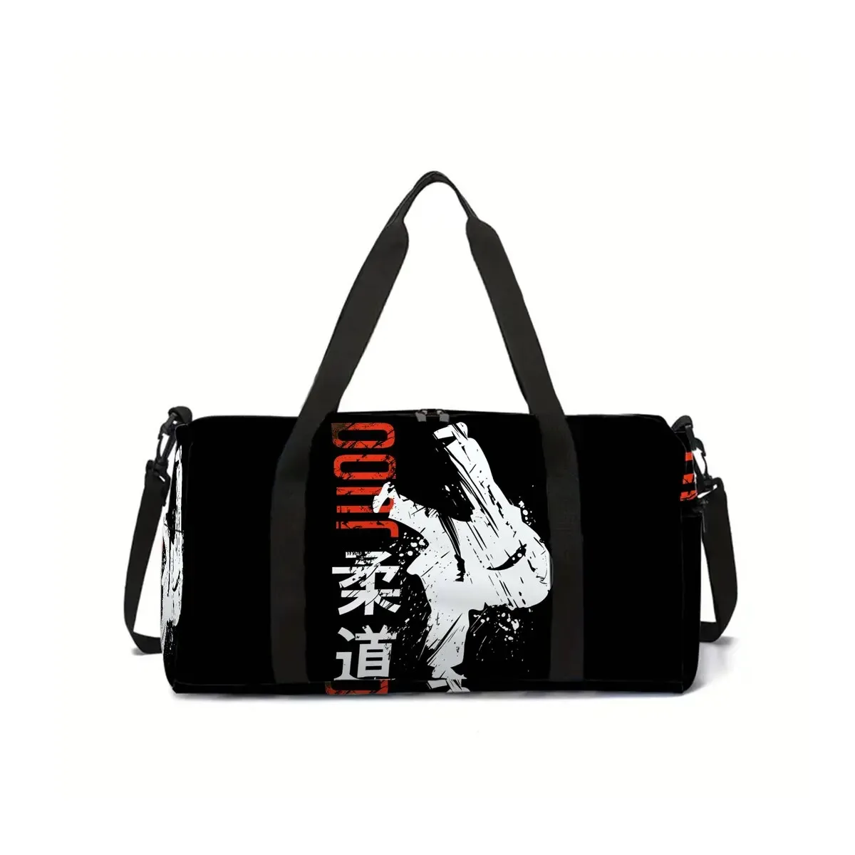 sac de voyage scolaire 2d plat style dessin animé taekwondo judo, grande capacité, sac à fermeture éclair, meilleur cadeau pour garçons et filles, style tendance