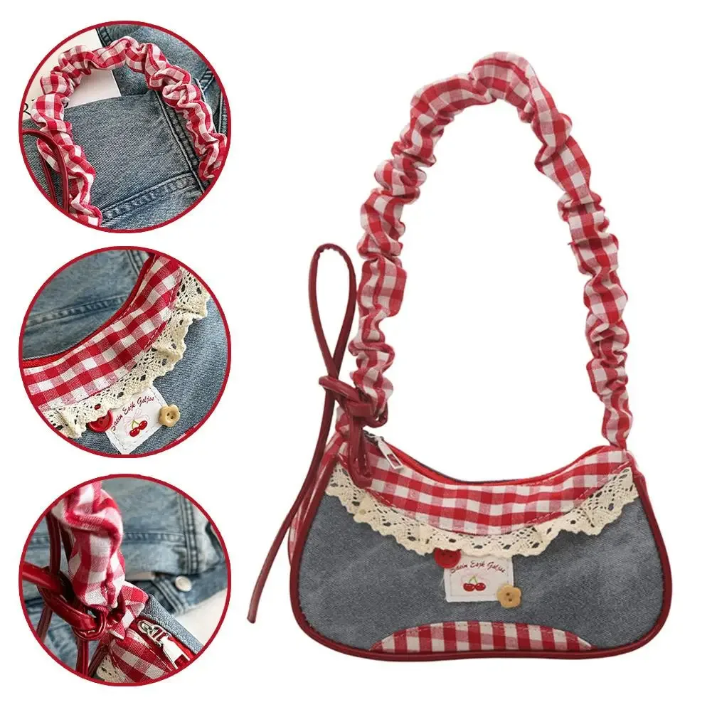 sac à main en dentelle pour femmes, sac à main extensible avec sangle d'épaule simple, sous les bras, pour les déplacements quotidiens, pour étudiants