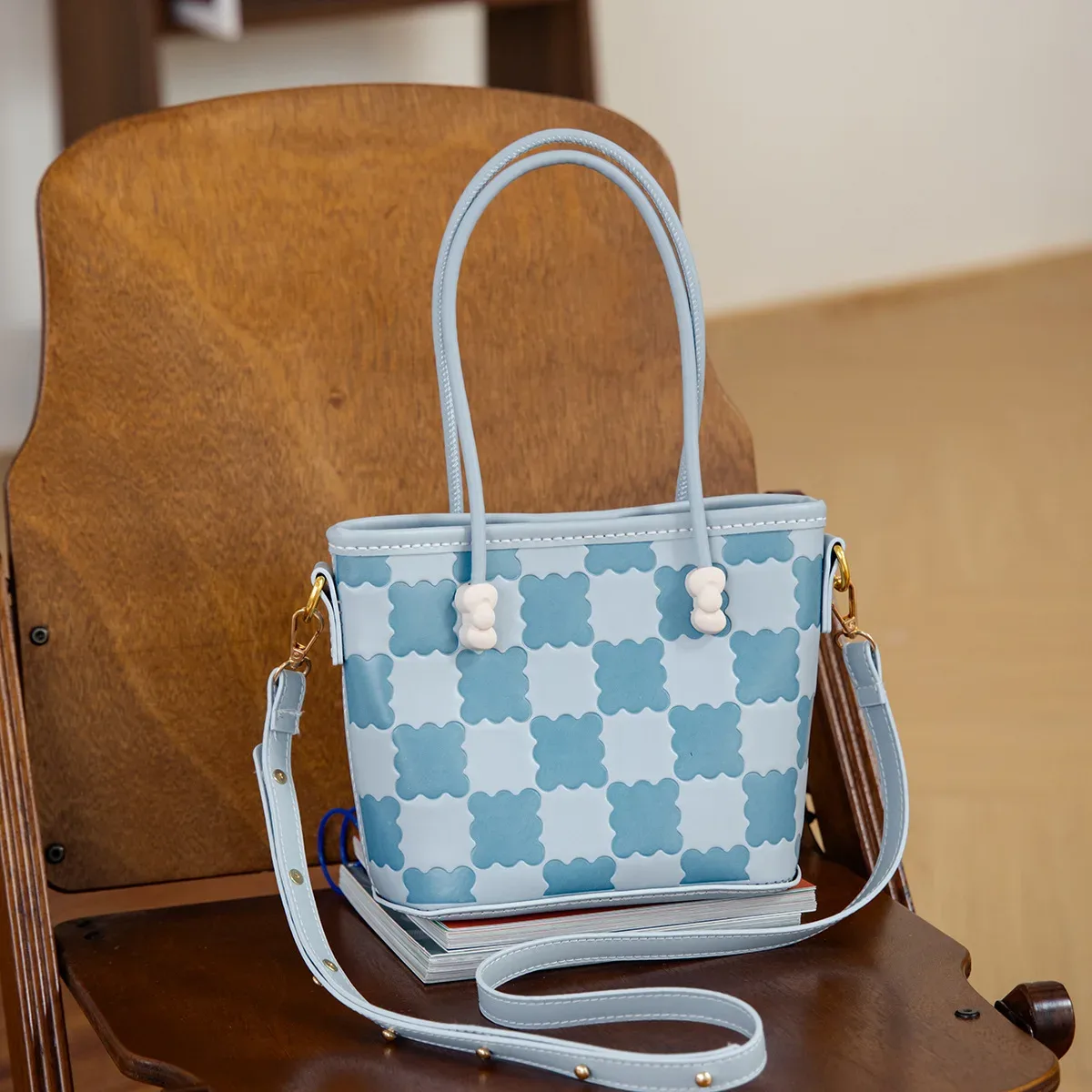 sac fourre-tout fait à la main, sac à main à bandoulière, accessoire artisanal en cuir, ensemble de matériel semi-fini cousu à la main, bricolage