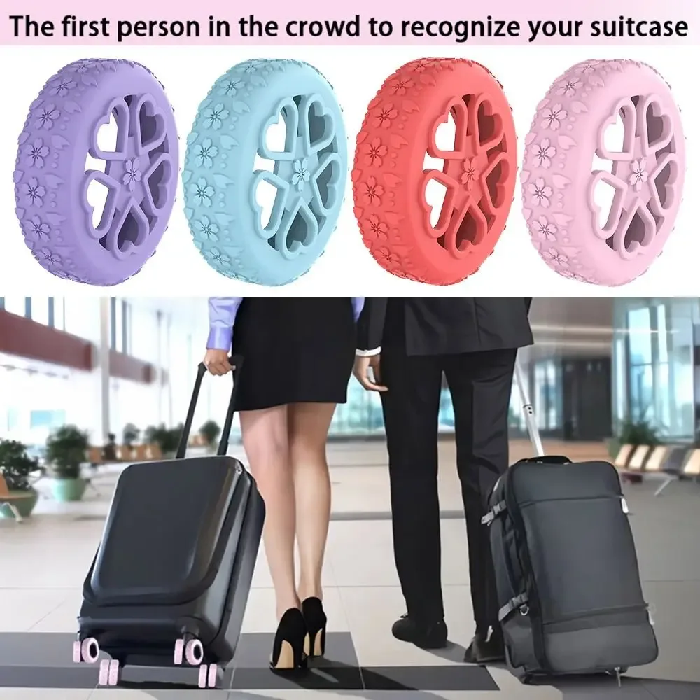 protection roue valise silicone couleur variée absorption choc réduction bruit installation facile usage voyage