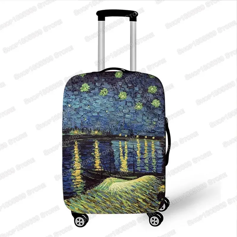 gustability-juste de valise de voyage pour femme, peinture à l'huile klimt, van gogh, nuit étoilée, housses avec housse anti-poussière élastique