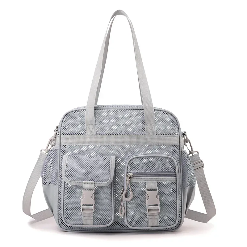 sac de voyage transfrontalier en maille ajourée à bandoulière unique, séchage rapide, respirant, pour la plage, le fitness et les voyages décontractés