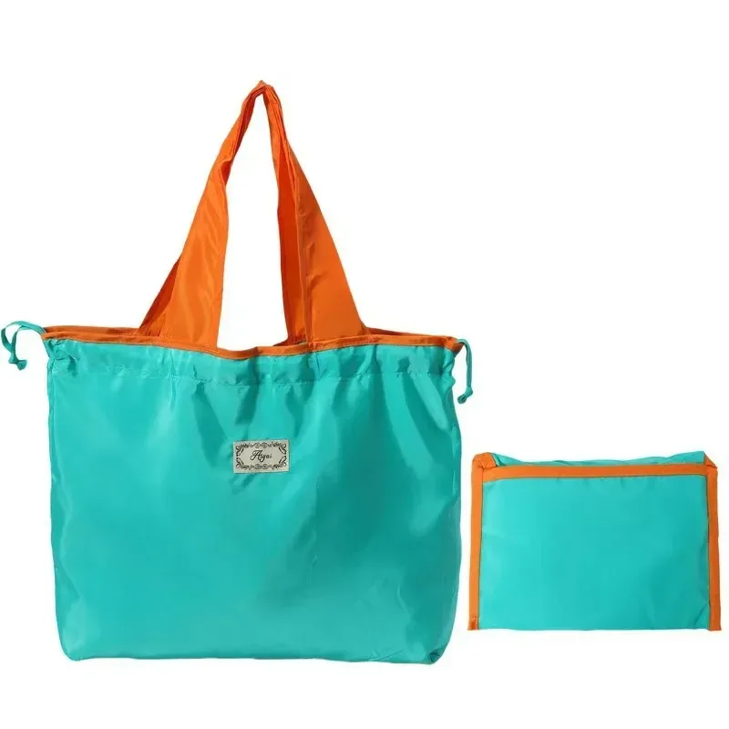 sac de courses réutilisable, sac de rangement écologique pliable de grande capacité avec cordon de serrage, sac à bandoulière décontracté pour le shopping, 1 pièce