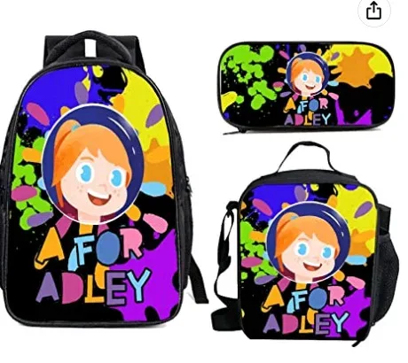 sac dos oxford université polyester beige bleu noir marron dessin animé bandoulière arquée poche integree set 3d école travail