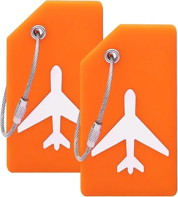 étiquette de bagage en silicone pour valises avec boucle en acier inoxydable, approuvée par la tsa, protection de la vie privée, accessoires de voyage essentiels, étiquettes pour sacs