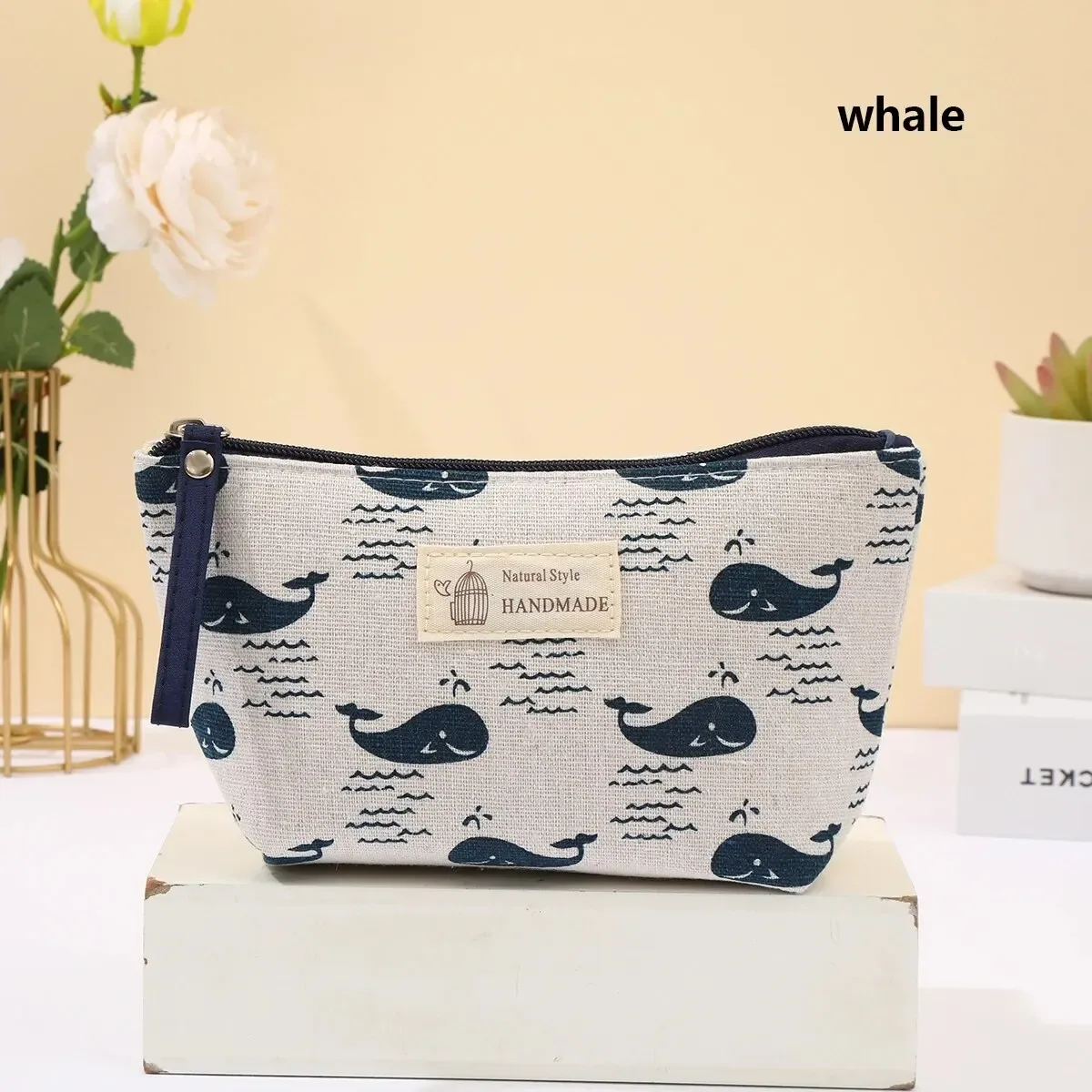 nouveaux sacs à cosmétiques en toile fermeture éclair ouverture porte-carte clé dessin animé étudiant porte-crayon porte-monnaie dames sac de rangement portable à main