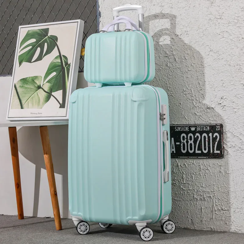 nouvelle valise à roulettes rose mignonne pour filles, valise trolley pour femmes avec roues pivotantes, valise d'école adorable pour étudiantes, valise à code, bagage cabine