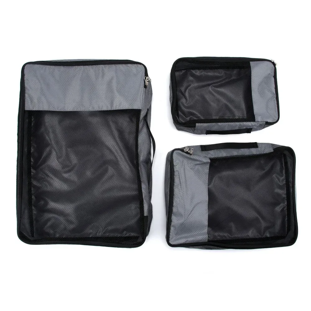 organisateur voyage rangement tissu oxford maille compression minimaliste rouge gris bandes rectangle étanche leger usage voyage