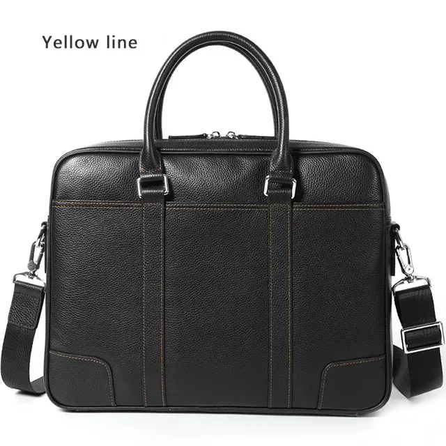 célèbre marque homme porte-documents en cuir véritable hommes sac mode mâle épaule pochette d'ordinateur sac à main affaires en cuir de vache hommes porte-documents