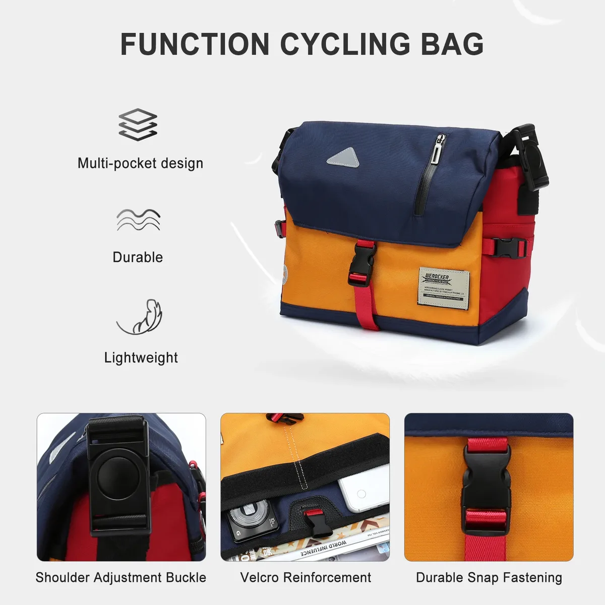 sac messager classique en toile, sac à bandoulière initié par le degré d'eau, sac pour ordinateur portable de 13 pouces pour les voyages, le travail, l'université, le cyclisme