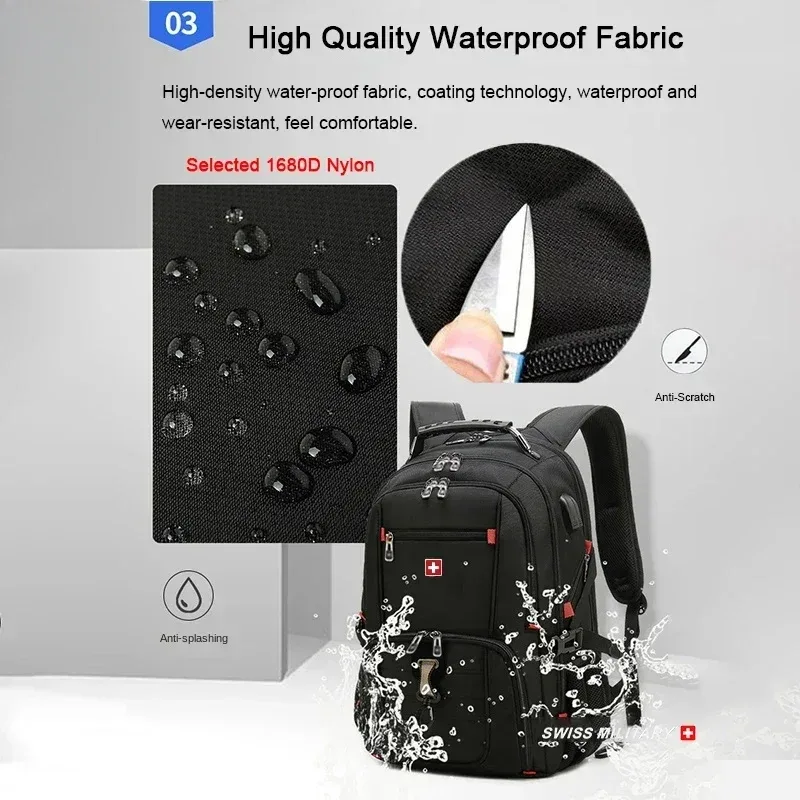 sac à dos pour ordinateur portable en tissu oxford imperméable de grande capacité, sac de voyage scolaire, sac à dos pour étudiants, sac à dos de voyage pour les trajets quotidiens
