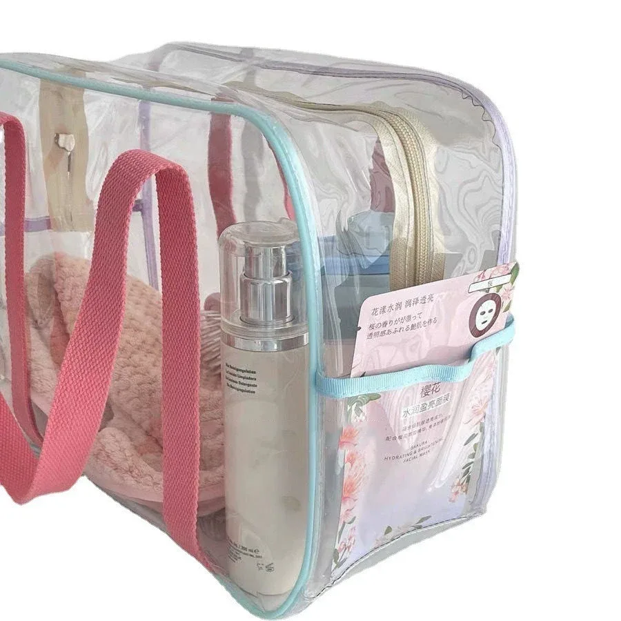 sac de rangement de cosmétiques de voyage transparent et étanche, sac à main de voyage de plage, trousse de toilette, organisateur, 1 à 2 pièces