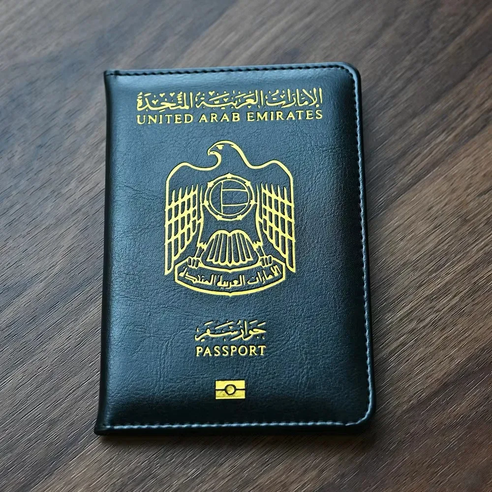 organisateur voyage housse passeport personnalisée noir argent arabie saoudite émirats unis cadeau femmes filles