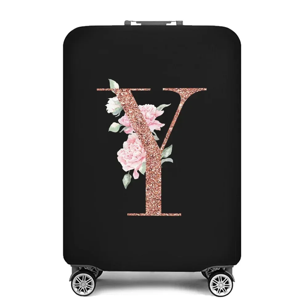 juste de protection élastique pour bagages, optique portable, housse anti-poussière simple, protection anti-rayures, impression or rose, accessoires de voyage
