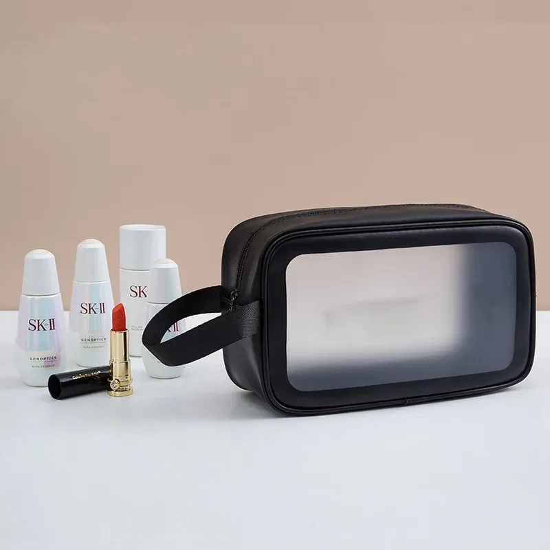 nouvelle trousse de toilette et de maquillage transparente imperméable à grande capacité, épaissie, sans logo, pour voyage, multi-usage, portable, cosmétique