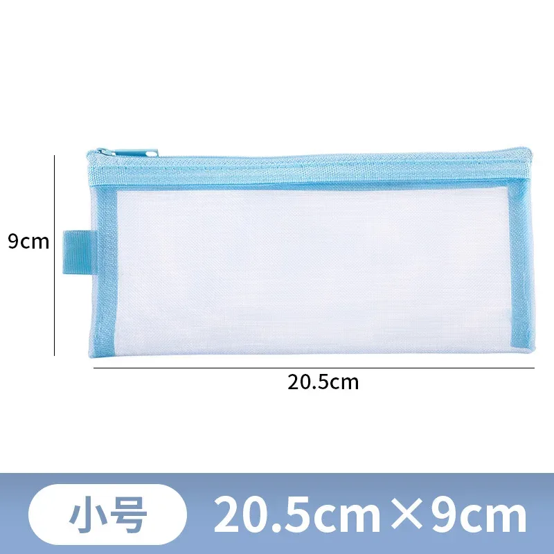 sacs à cosmétiques de voyage en maille transparente simple, sac de rangement cosmétique, étui à crayons à fermeture éclair transparente, poudres de maquillage en nylon, portable, nouveau