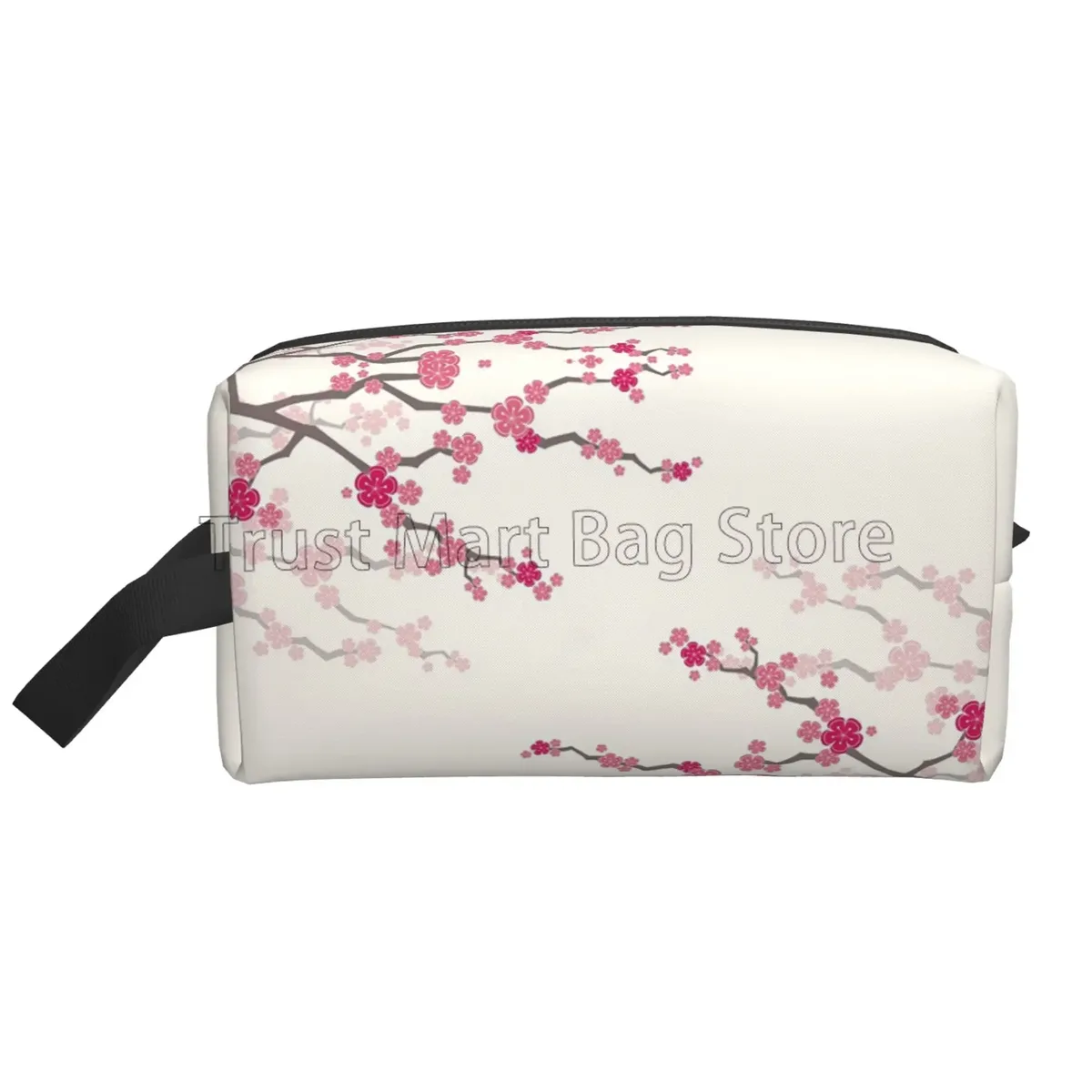 sacs à cosmétiques japonais sakura imprimés fleurs de cerisier pour femmes, pochette de toilette de voyage à fermeture éclair, grand sac de maquillage résistant à l'eau, cadeau