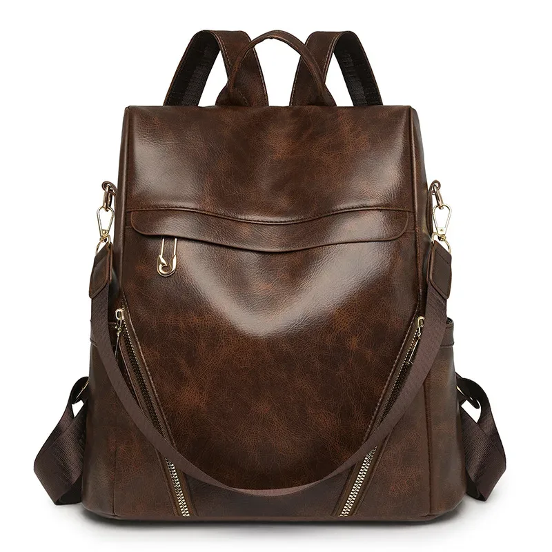 femmes sac à dos sac à main en cuir pu antivol sac à bandoulière décontracté mode dames sacoche sacs