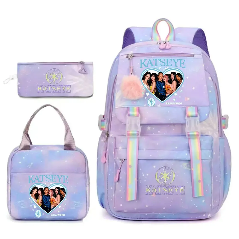 sac dos toile tissu doux motifs graphiques bandes arc ciel poignées rétractables sangles coussin air grande capacité unisexe voyage école