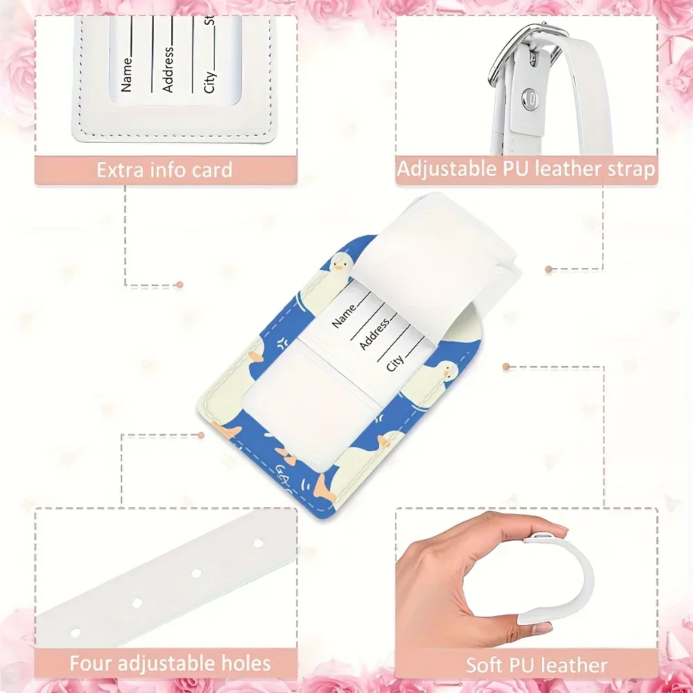 étiquette de bagage en pu, conçue pour être une étiquette d'identification robuste pour vos sacs de voyage, cadeau idéal, parfaite pour une utilisation à l'aéroport