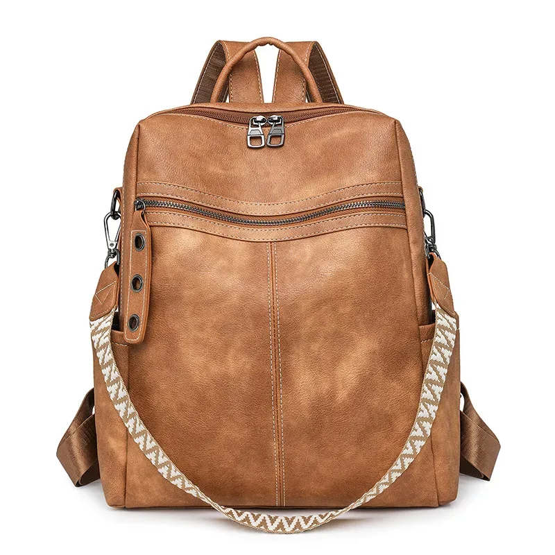 sac à dos de voyage antivol en cuir pu pour femme, nouvelle collection automne-hiver 2025, imperméable, tendance, rétro, grande capacité, voyage