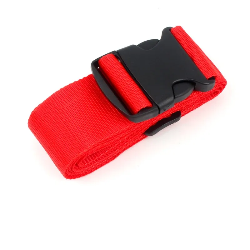 sangles de bagages de forme droite pour valise, ceinture de bagages en polyester avec boucle de dégagement réglable, accessoire de voyage