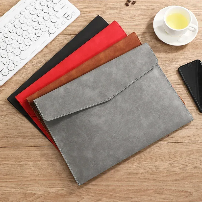 sac de documents en cuir pour entreprise, sac de rangement multifonctionnel a4 avec fermoir, sac pour ordinateur portable simple et imperméable