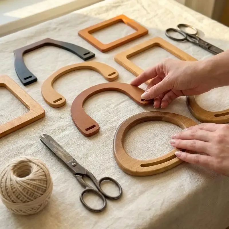 poignée de sac en bois, sangles carrées pour sacs, pièces de sac à main diy, poignée de remplacement classique pour sacs fourre-tout, accessoires pour sacs