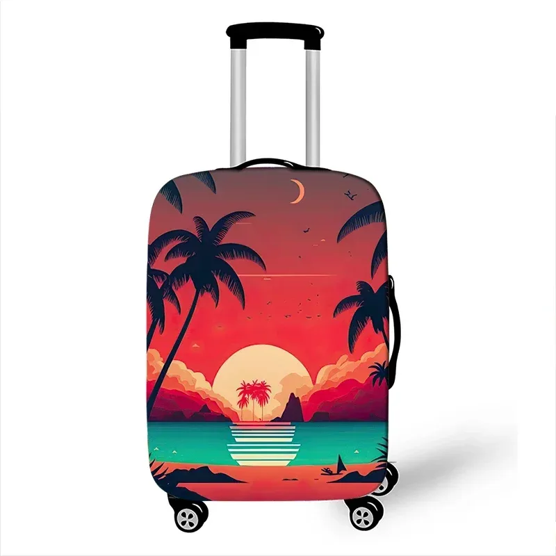 arbre hawaïen plage impression housse de bagage coucher de soleil noix de coco femmes hommes valise de voyage housses de protection horus boîtier de chariot couverture cadeau