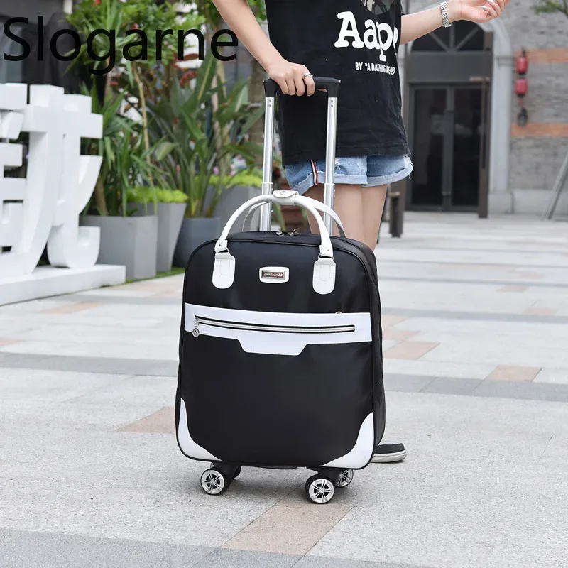 mode bagages roulants femmes 4 roues spinner voyage sacs hommes voyage d'affaires sacs oxford valise étanche chariot bagages