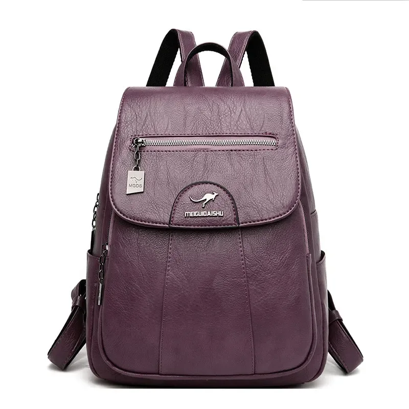 sacs à dos en cuir pour femmes, sac à dos vintage de bonne qualité pour filles, sac d'école de voyage, nouvelle collection 2024