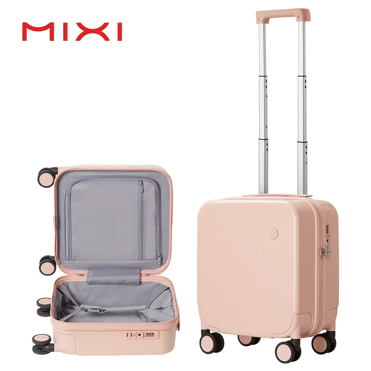 mixi 14 pouces sous le siège bagage à main léger mini valise pc petits enfants sac tsa serrure voyage costume étui spinner roues
