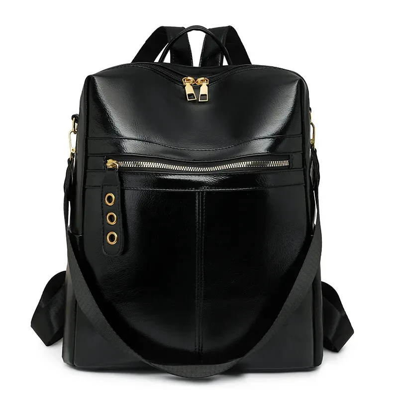 sac dos pu vintage femme marron noir beige polyester zippé bandoulière amovible compartiment intérieur