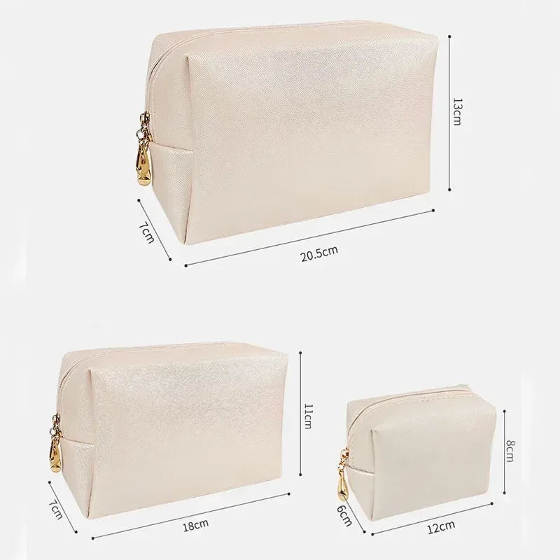 sac à cosmétiques de voyage en cuir pu pour femmes et filles, sac de maquillage, trousse de toilette, sac à main de rangement, poudres de maquillage
