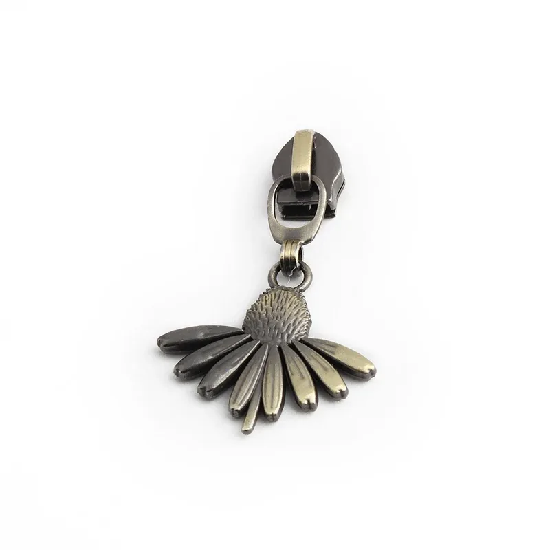 5/10 pièces en forme d'oiseau/abeille/fleur 5 # curseur de fermeture éclair en métal en nylon, pour bricolage, couture, artisanat, vêtements, sacs de rangement de voyage, accessoires à fermeture éclair